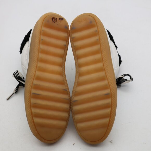 Coach High-Top Wedge Hiker Leather Women's Sz 8 B White Black Shearling Bow Fur - Picture 8 of 10